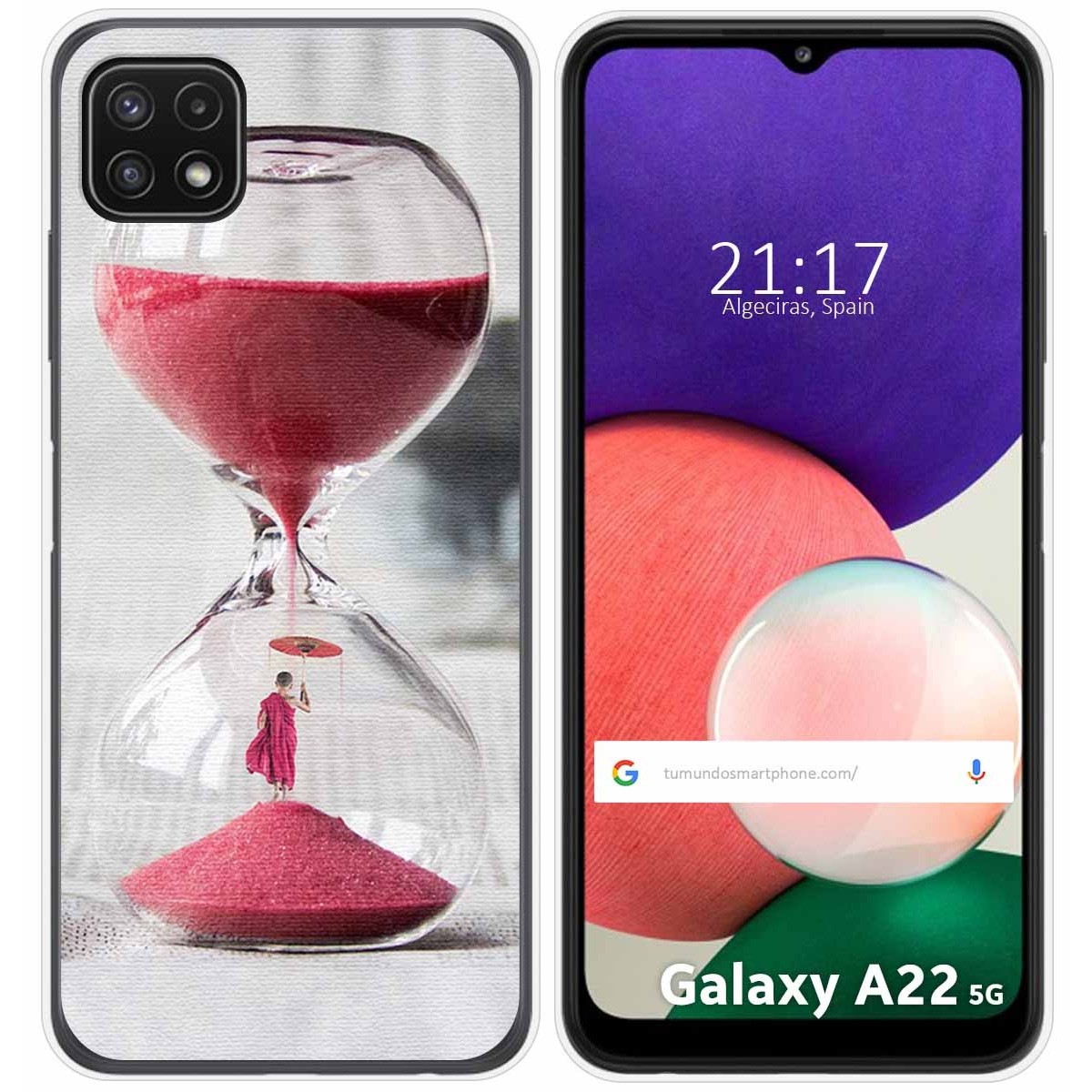Funda Silicona para Samsung Galaxy A22 5G diseño Reloj Dibujos