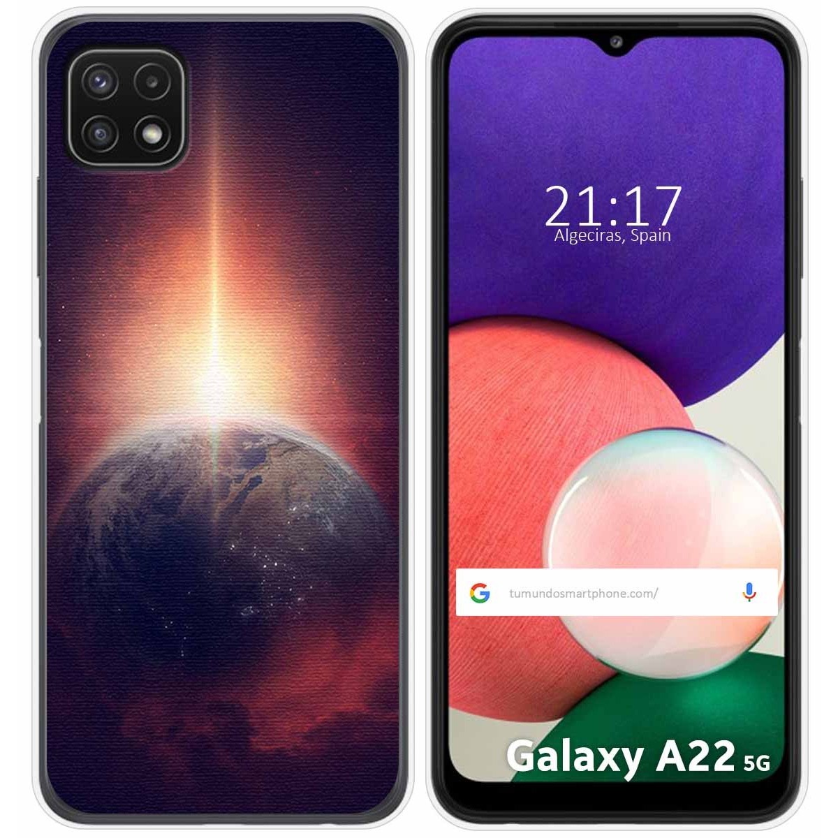 Funda Silicona para Samsung Galaxy A22 5G diseño Tierra Dibujos