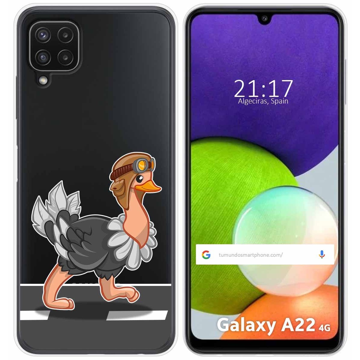 Funda Silicona Transparente para Samsung Galaxy A22 4G / M22 diseño Avestruz Dibujos