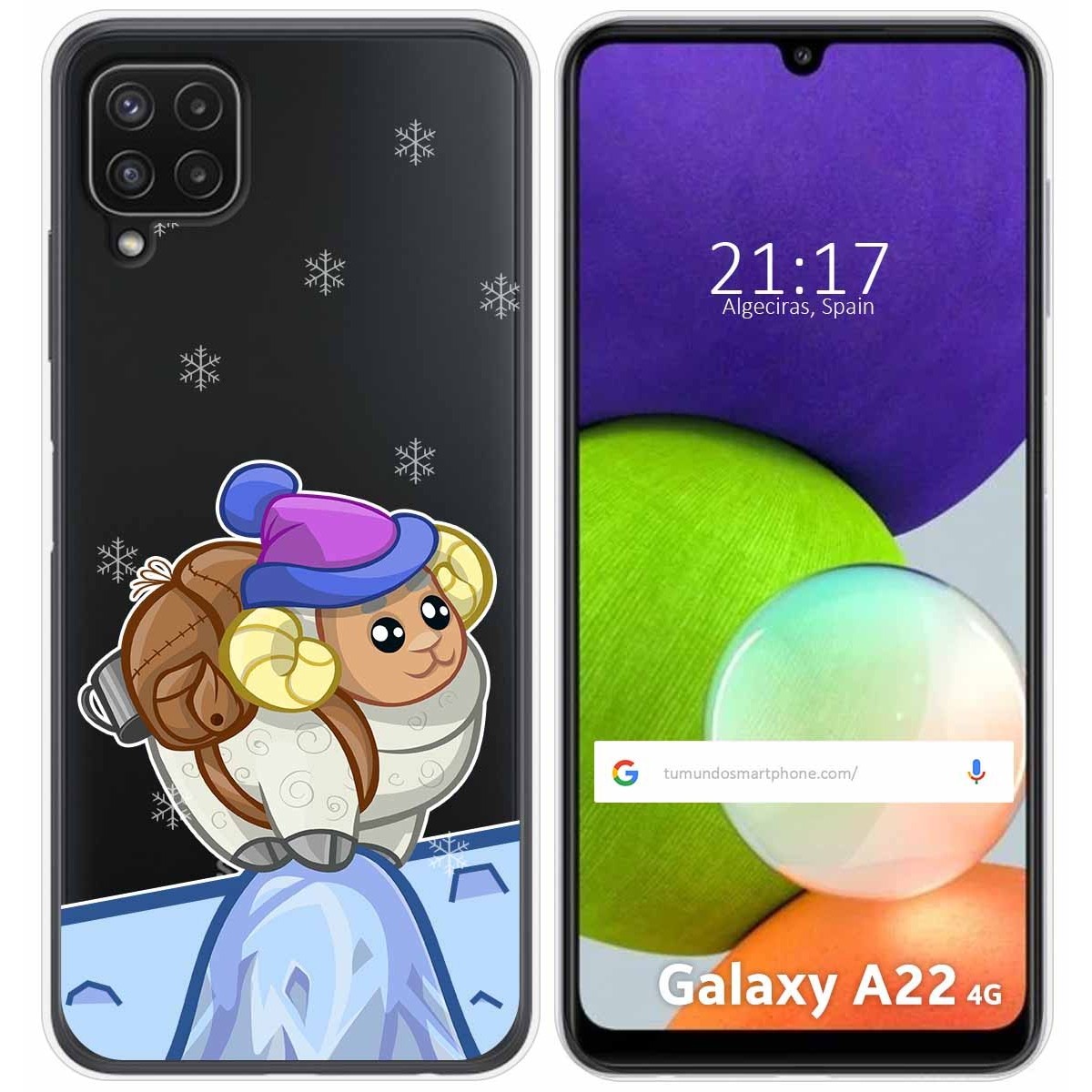 Funda Silicona Transparente para Samsung Galaxy A22 4G / M22 diseño Cabra Dibujos