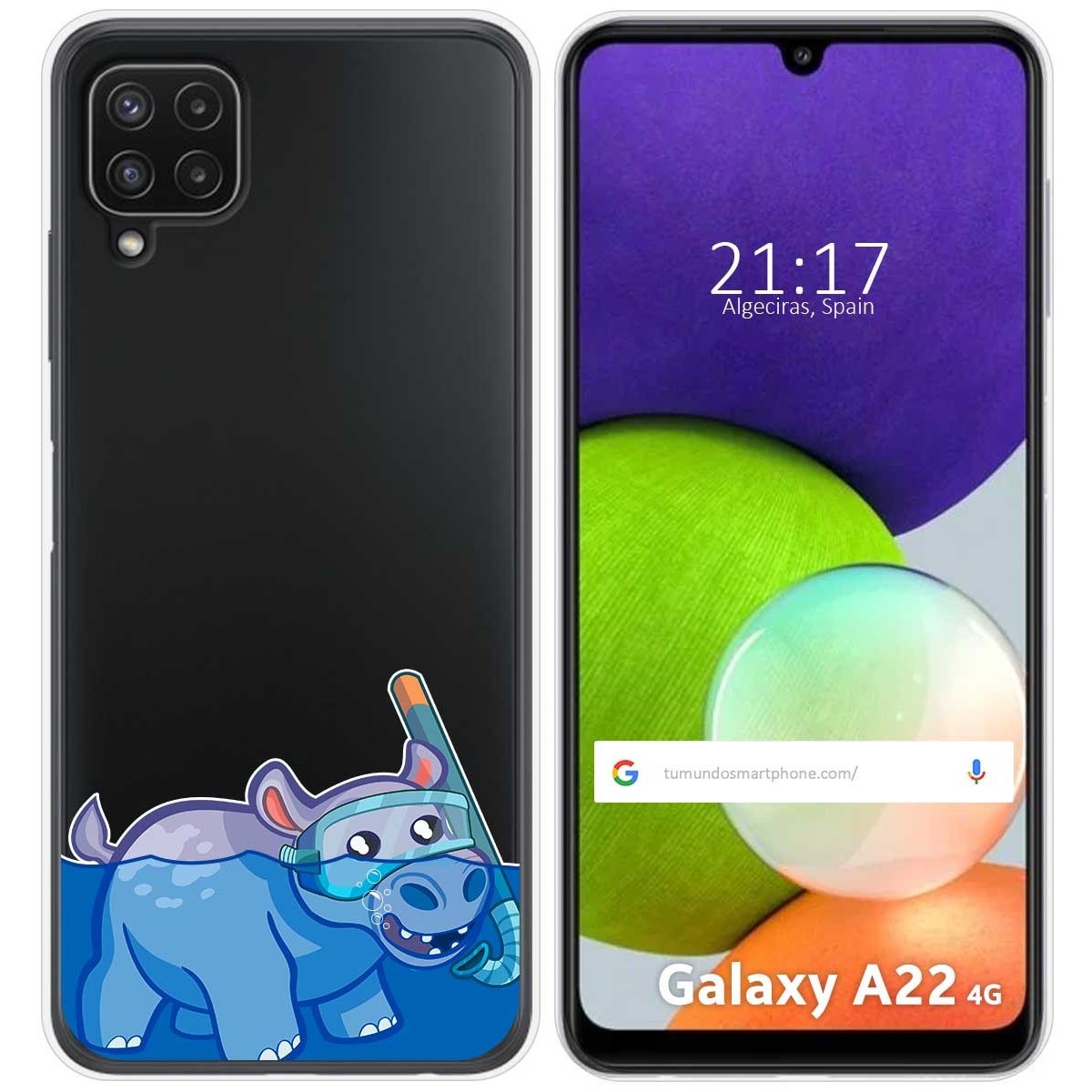 Funda Silicona Transparente para Samsung Galaxy A22 4G / M22 diseño Hipo Dibujos