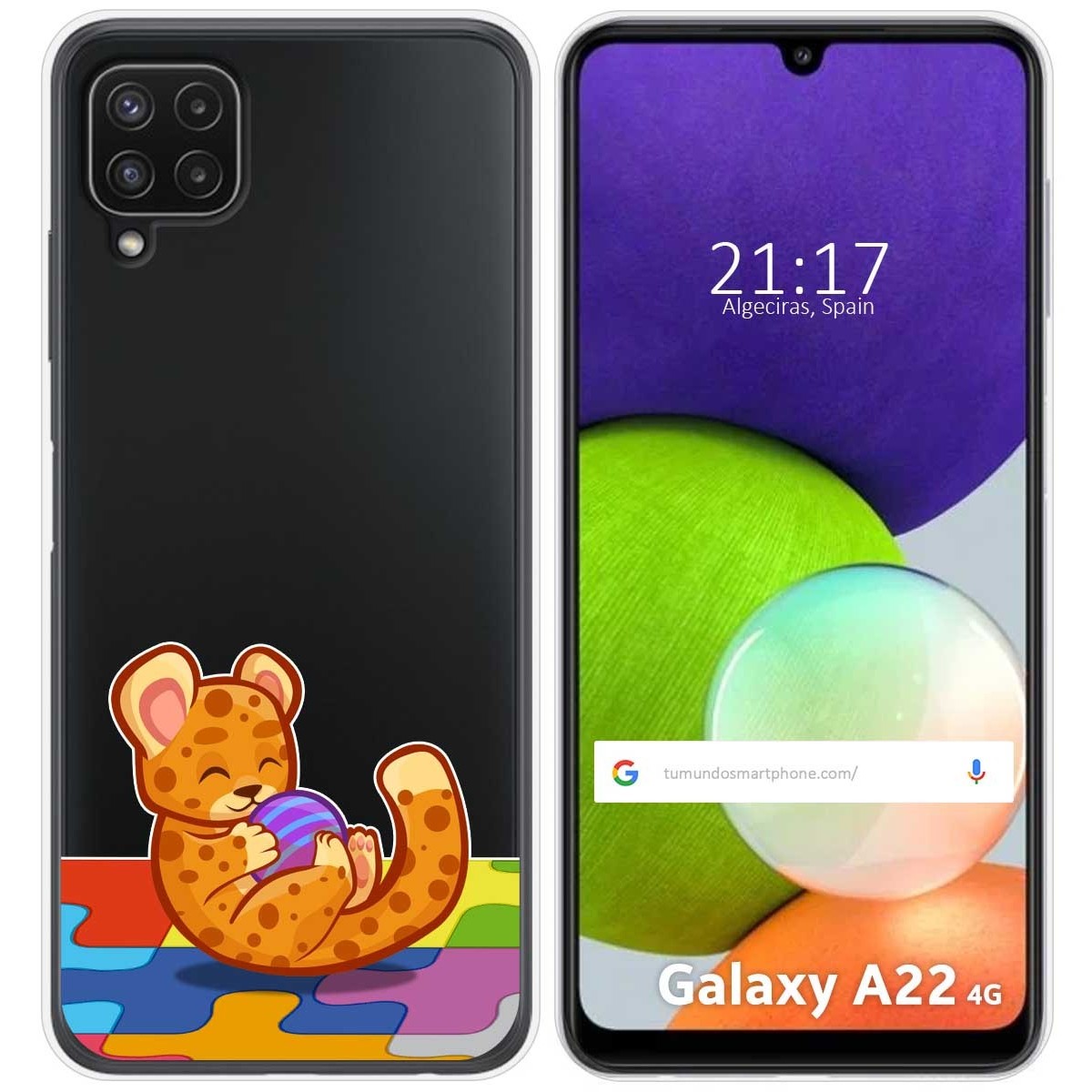 Funda Silicona Transparente para Samsung Galaxy A22 4G / M22 diseño Leopardo Dibujos