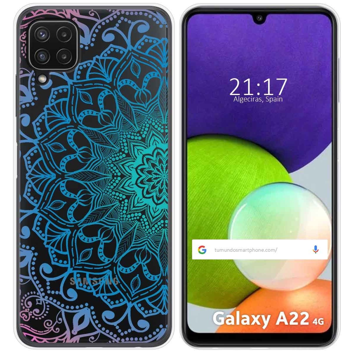 Funda Silicona Transparente para Samsung Galaxy A22 4G / M22 diseño Mandala Dibujos