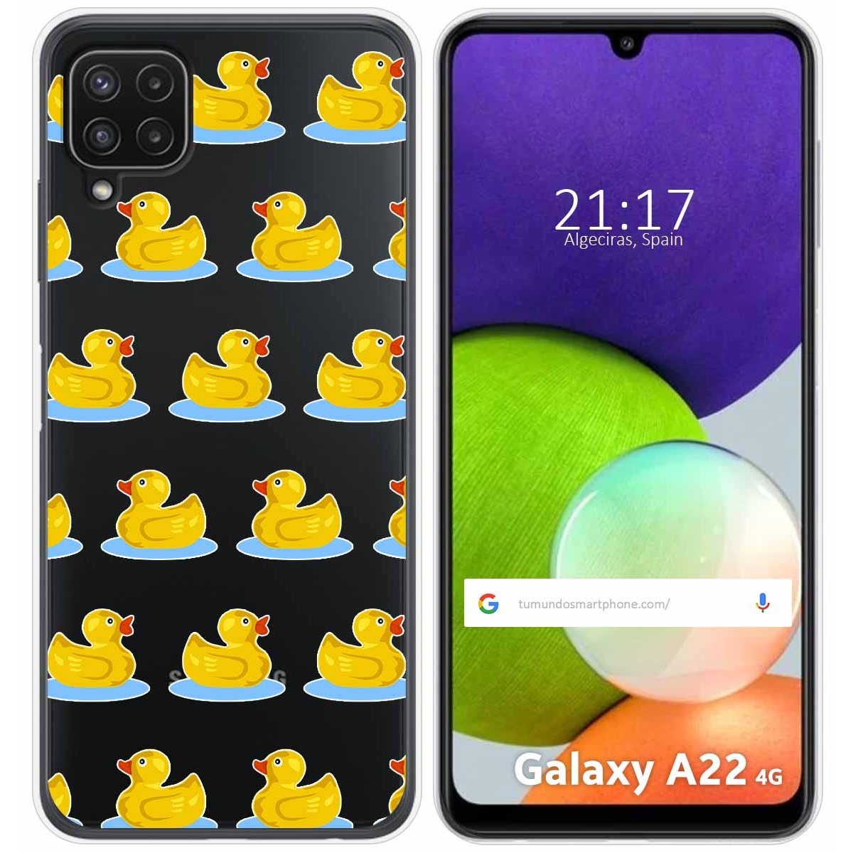 Funda Silicona Transparente para Samsung Galaxy A22 4G / M22 diseño Pato Dibujos