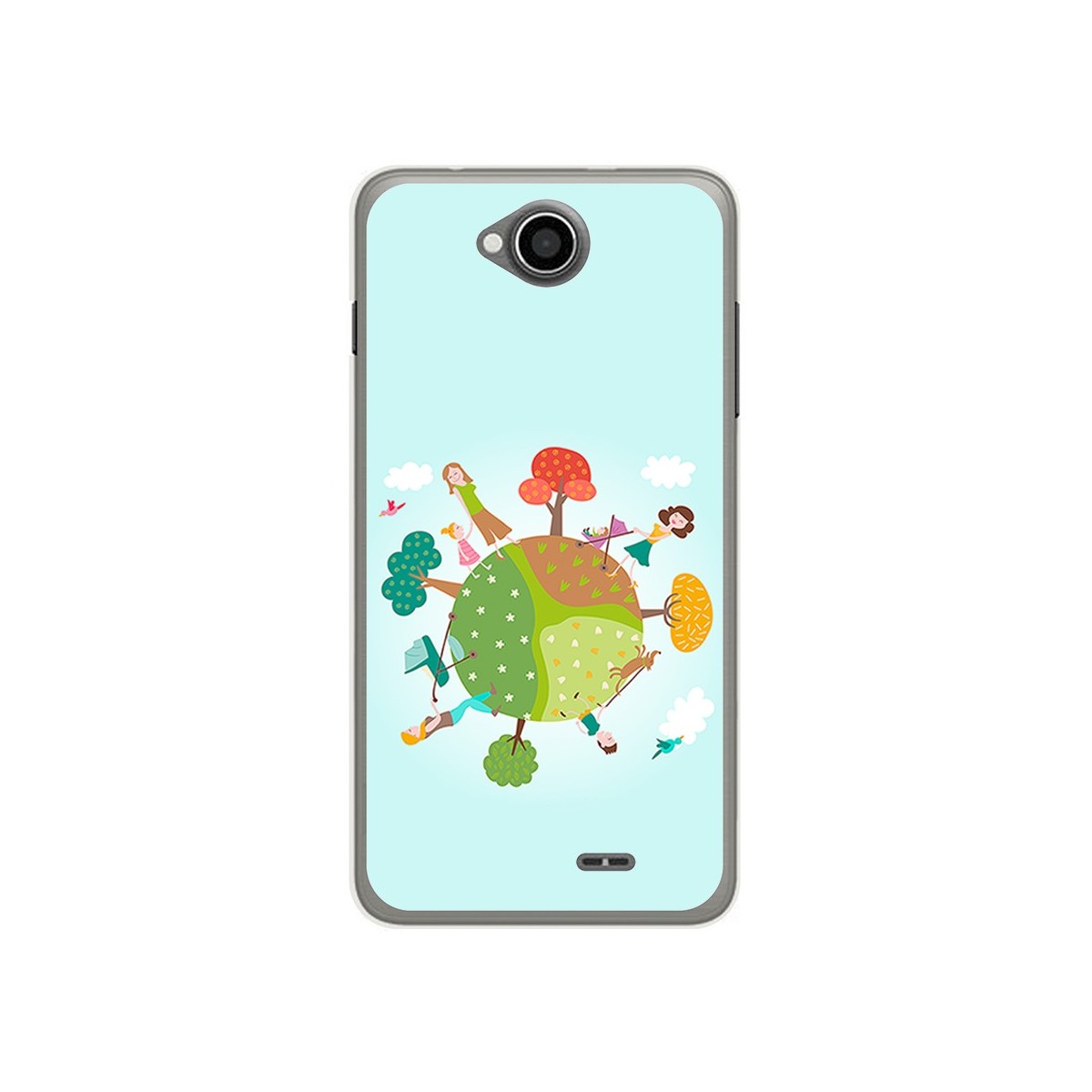 Funda Gel Tpu para Hisense U962 Diseño Familia Dibujos