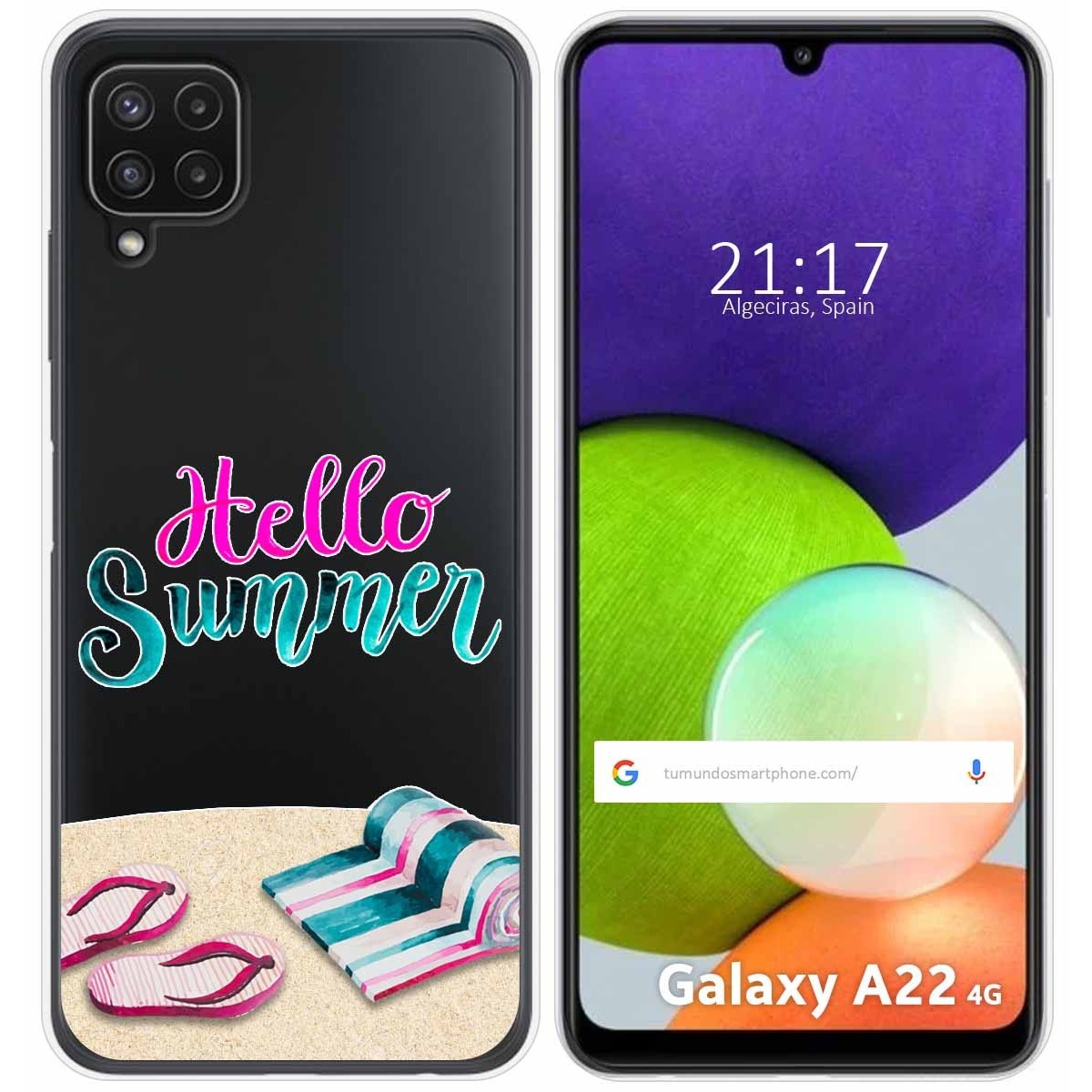 Funda Silicona Transparente para Samsung Galaxy A22 4G / M22 diseño Summer Dibujos