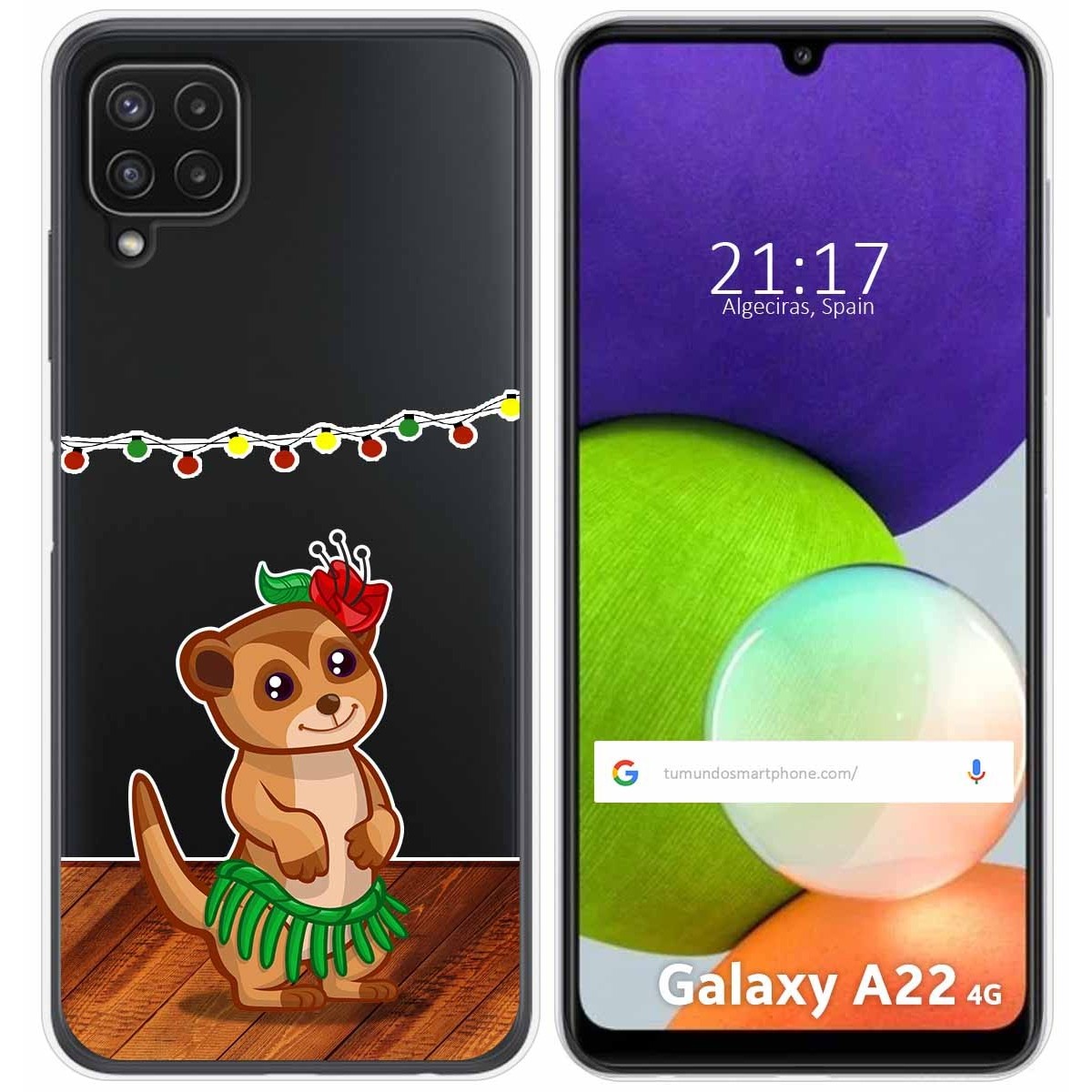 Funda Silicona Transparente para Samsung Galaxy A22 4G / M22 diseño Suricata Dibujos