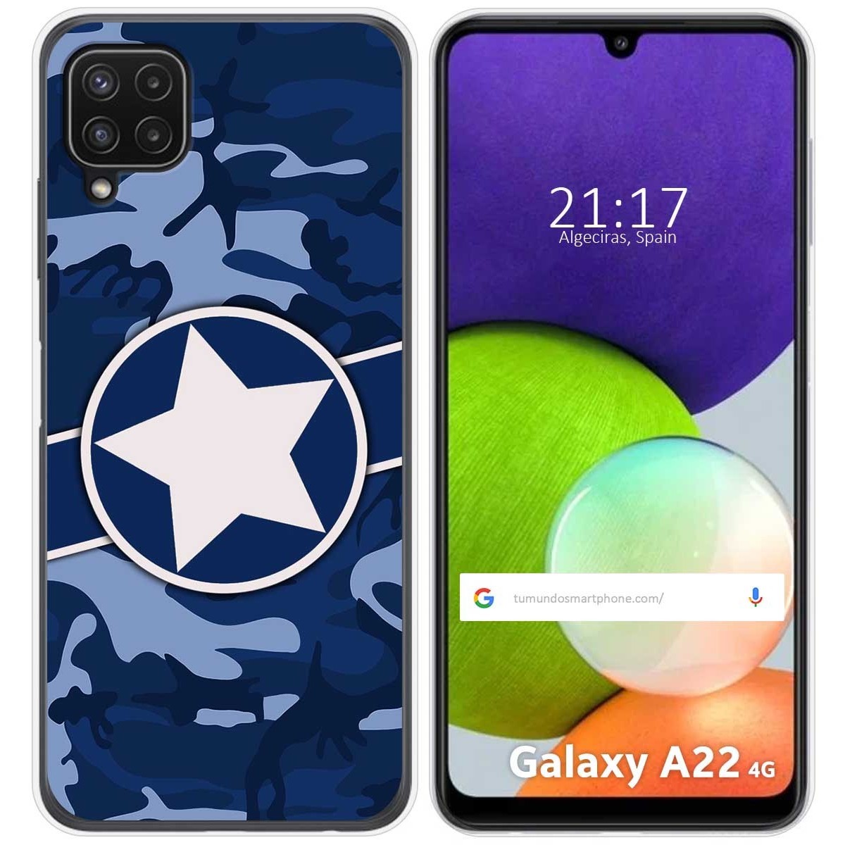 Funda Silicona para Samsung Galaxy A22 4G / M22 diseño Camuflaje 03 Dibujos