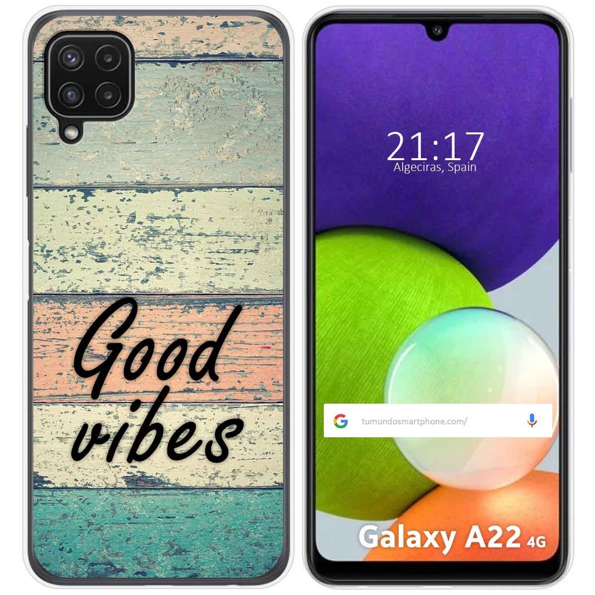 Funda Silicona para Samsung Galaxy A22 4G / M22 diseño Madera 01 Dibujos