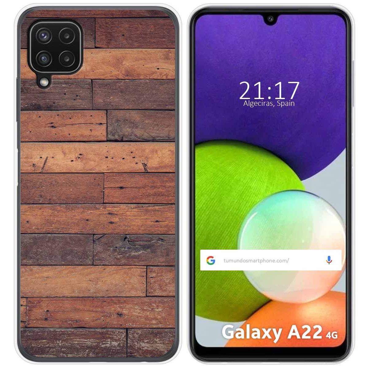 Funda Silicona para Samsung Galaxy A22 4G / M22 diseño Madera 03 Dibujos