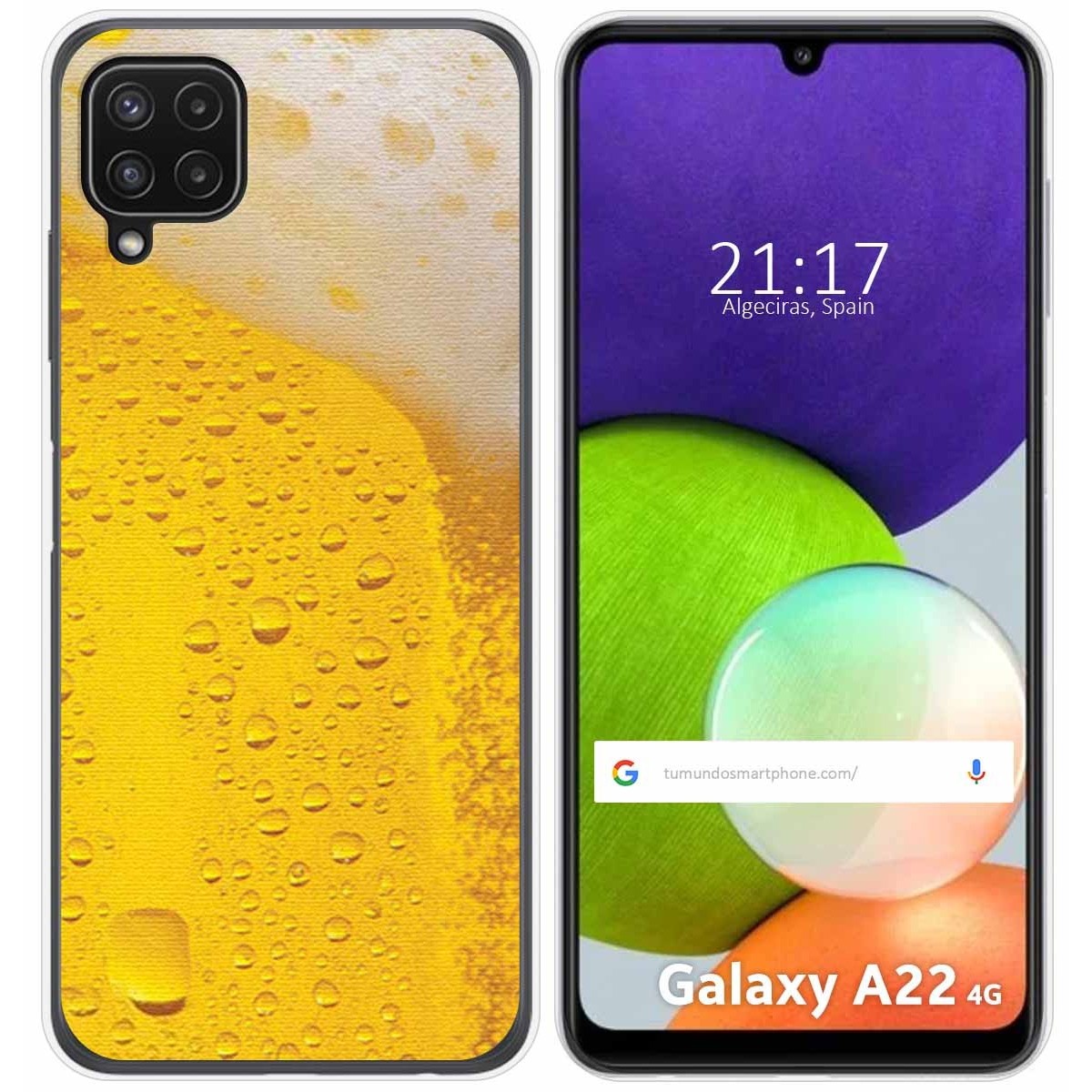 Funda Silicona para Samsung Galaxy A22 4G / M22 diseño Cerveza Dibujos