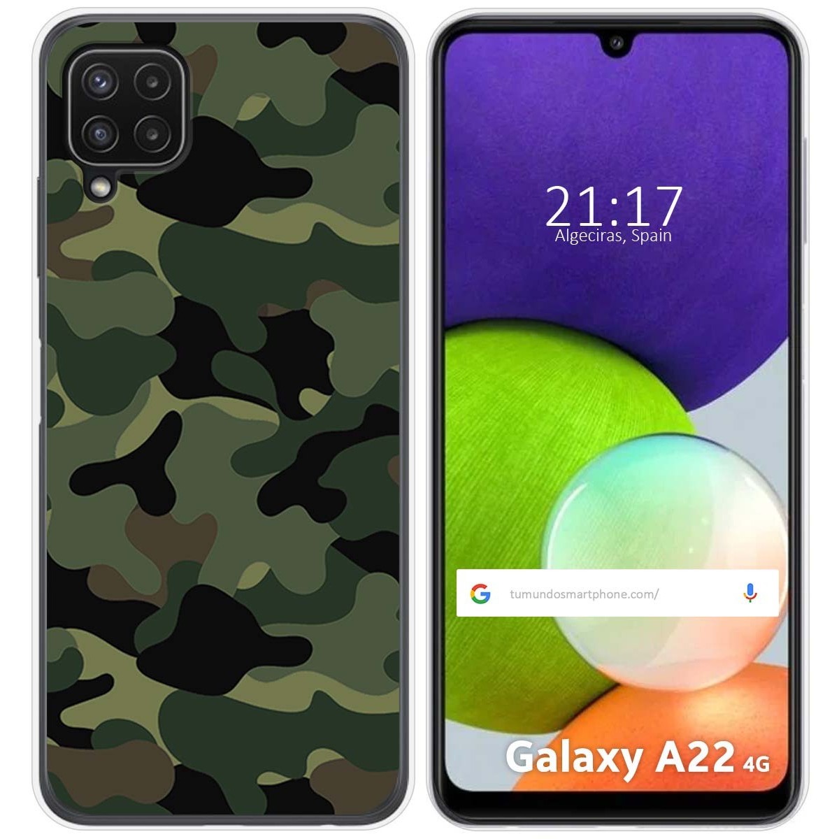 Funda Silicona para Samsung Galaxy A22 4G / M22 diseño Camuflaje Dibujos