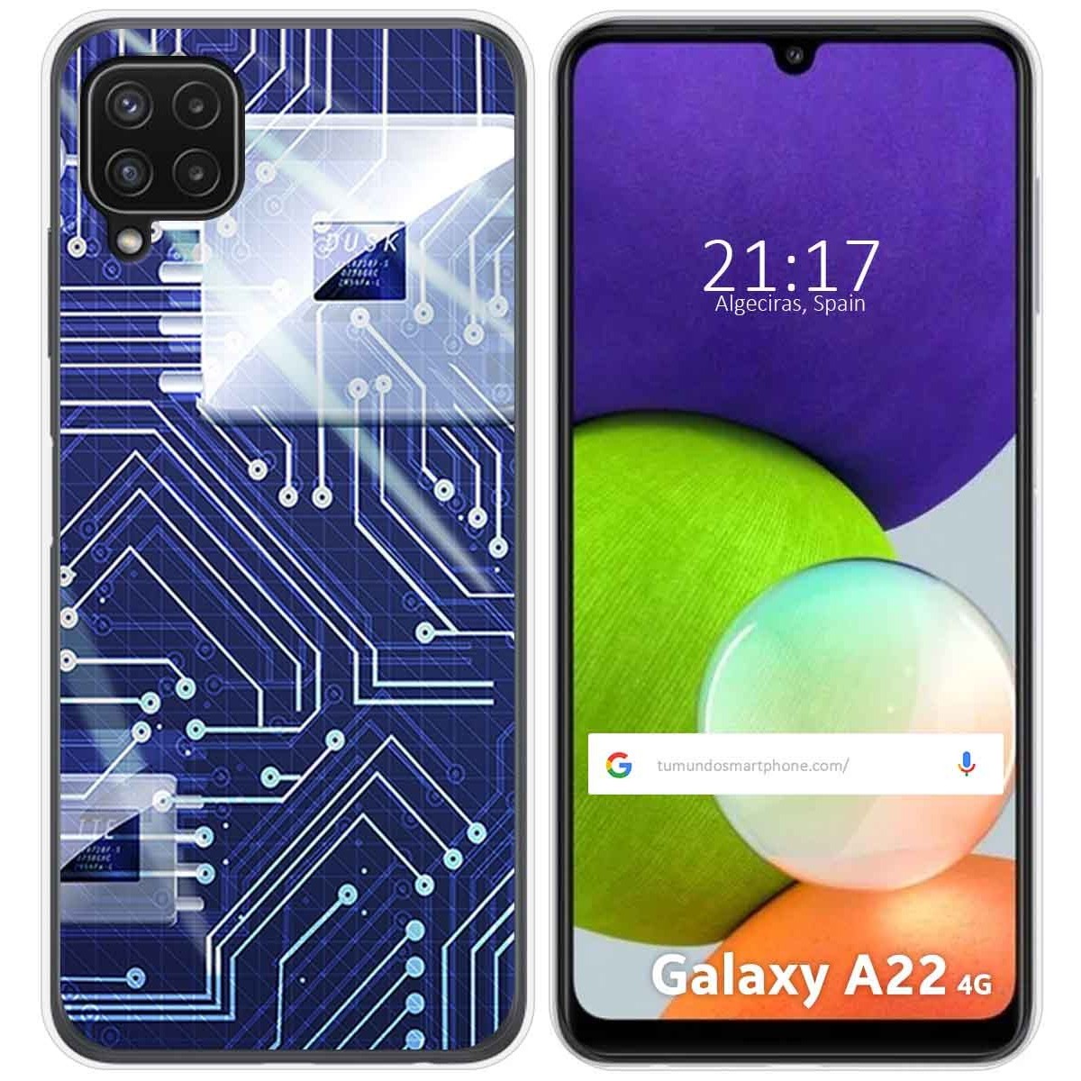 Funda Silicona para Samsung Galaxy A22 4G / M22 diseño Circuito Dibujos