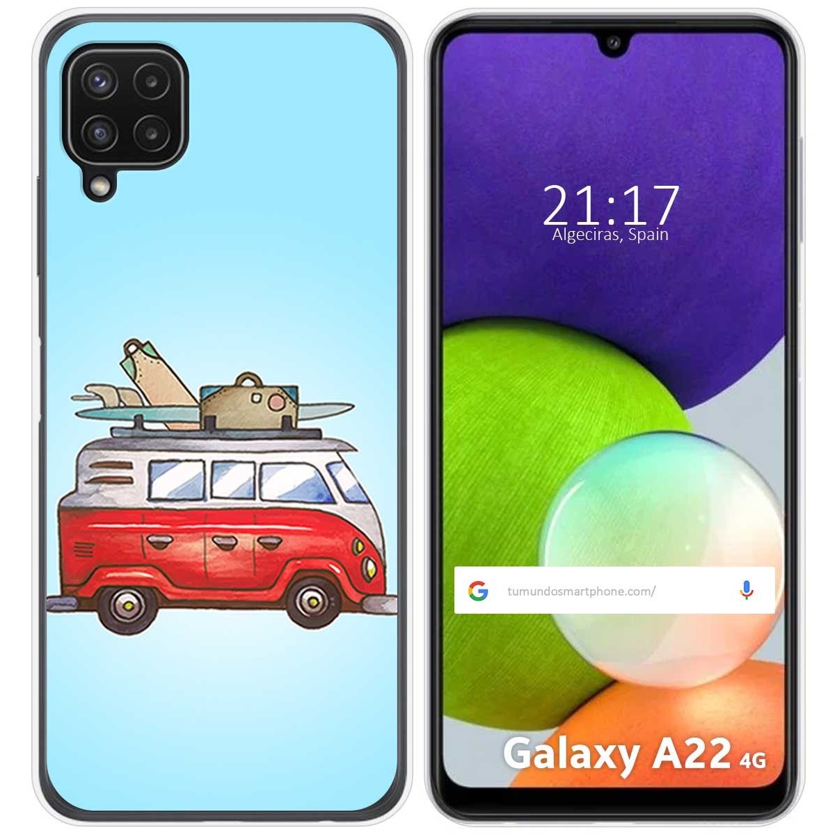 Funda Silicona para Samsung Galaxy A22 4G / M22 diseño Furgoneta Dibujos
