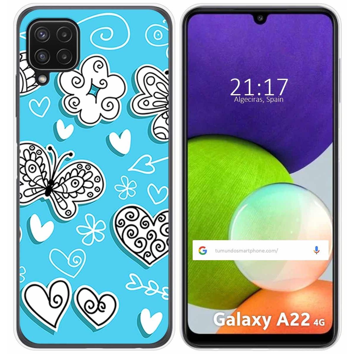 Funda Silicona para Samsung Galaxy A22 4G / M22 diseño Mariposas Dibujos
