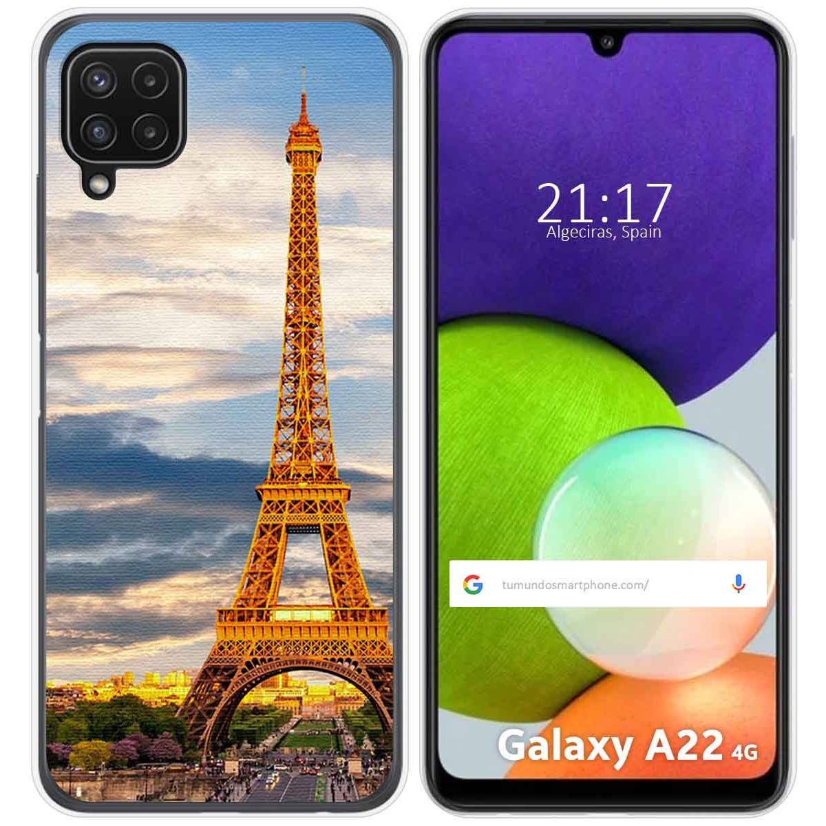 Funda Silicona para Samsung Galaxy A22 4G / M22 diseño Paris Dibujos