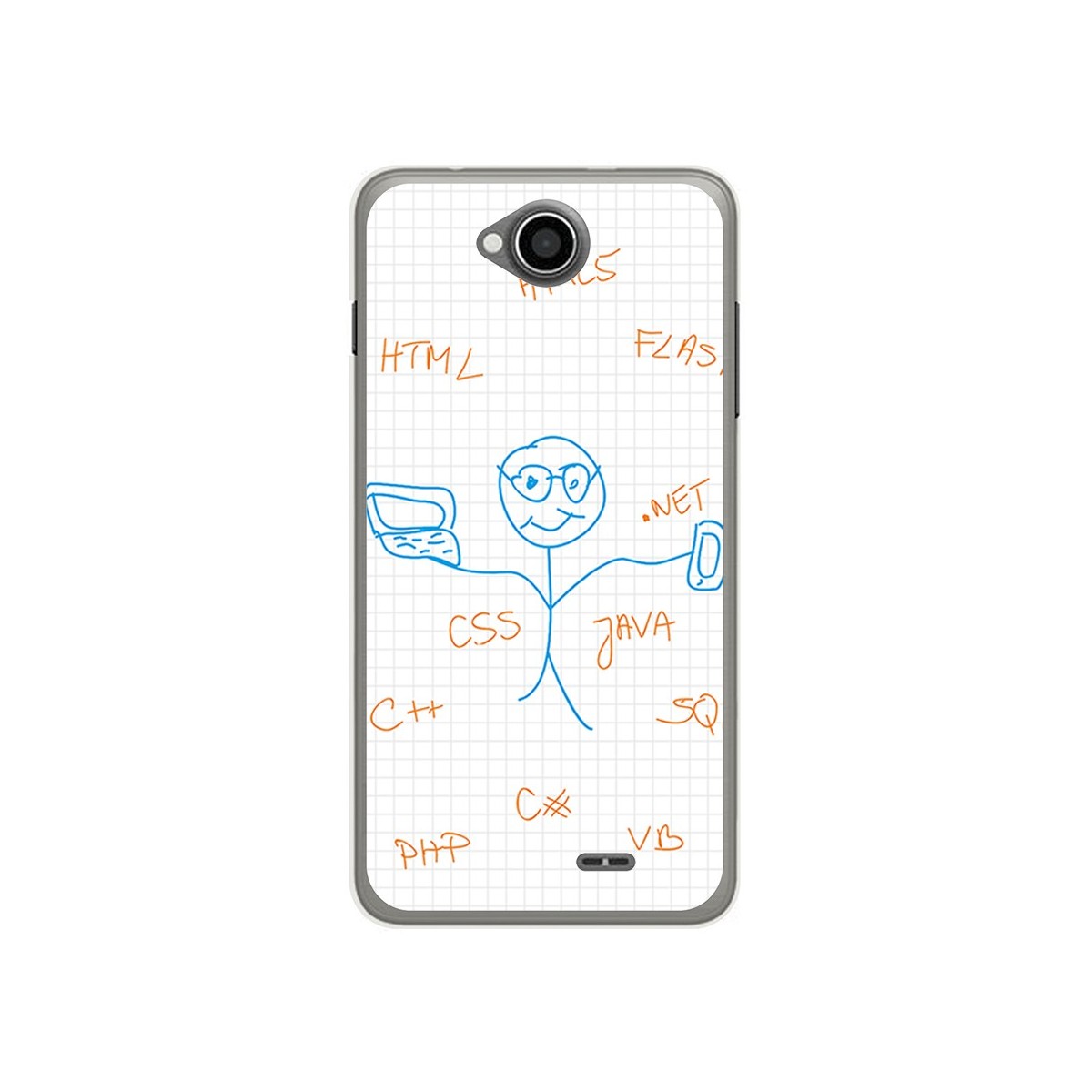 Funda Gel Tpu para Hisense U962 Diseño Informatico Dibujos