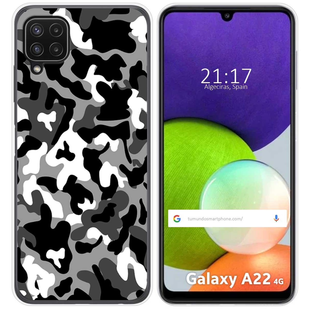 Funda Silicona para Samsung Galaxy A22 4G / M22 diseño Snow Camuflaje Dibujos