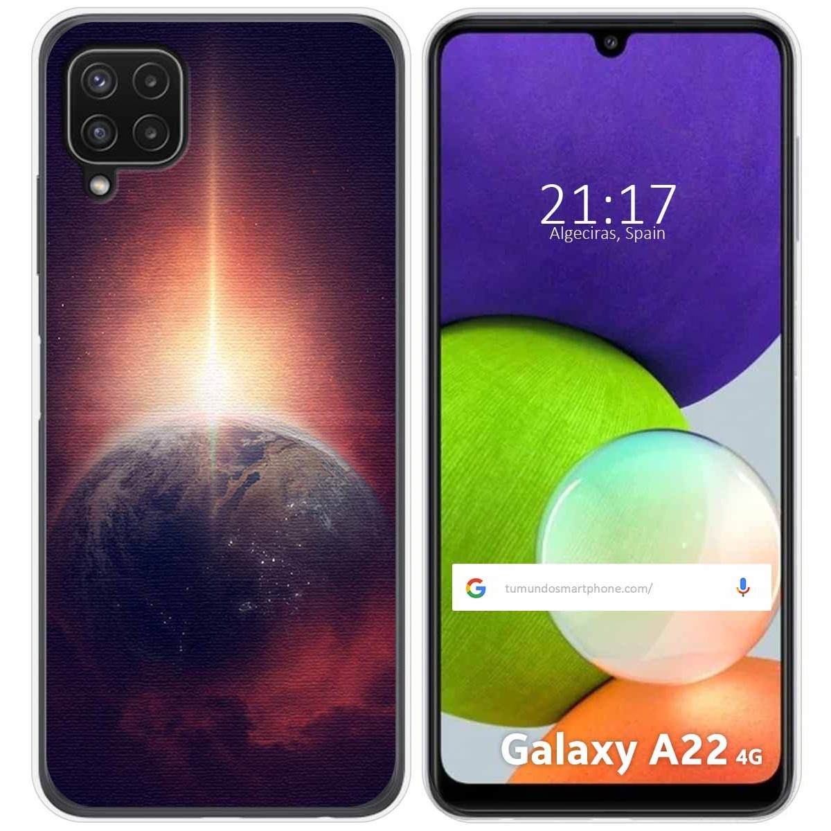 Funda Silicona para Samsung Galaxy A22 4G / M22 diseño Tierra Dibujos