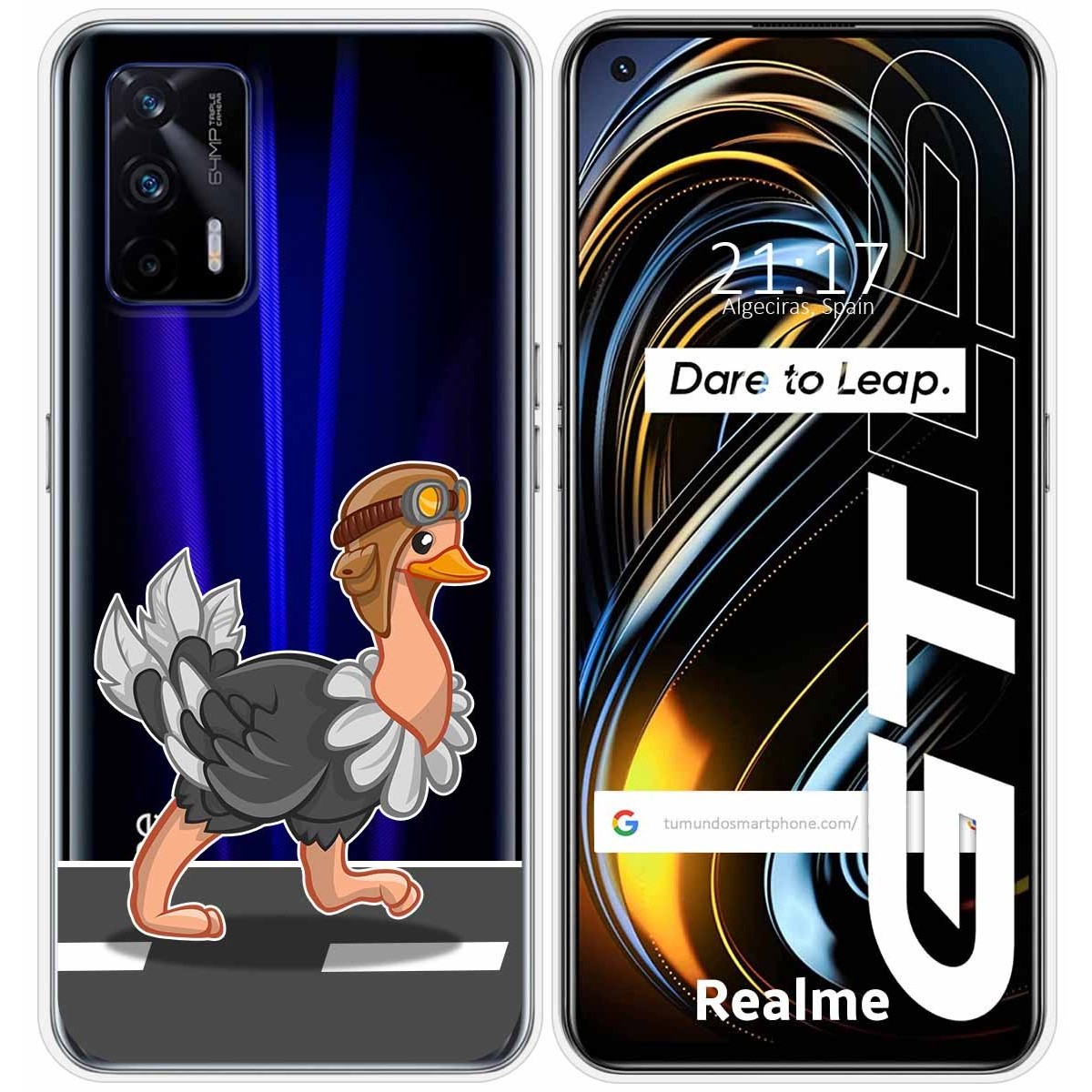 Funda Silicona Transparente para Realme GT 5G diseño Avestruz Dibujos