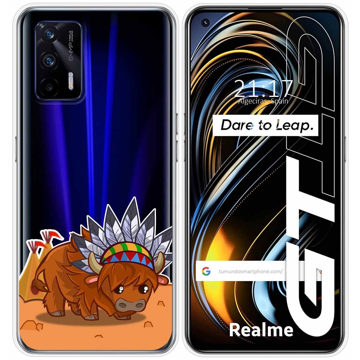 Funda Silicona Transparente para Realme GT 5G diseño Bufalo Dibujos