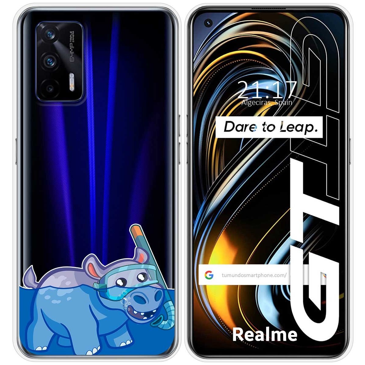 Funda Silicona Transparente para Realme GT 5G diseño Hipo Dibujos