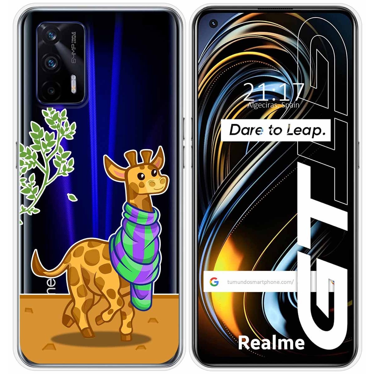 Funda Silicona Transparente para Realme GT 5G diseño Jirafa Dibujos