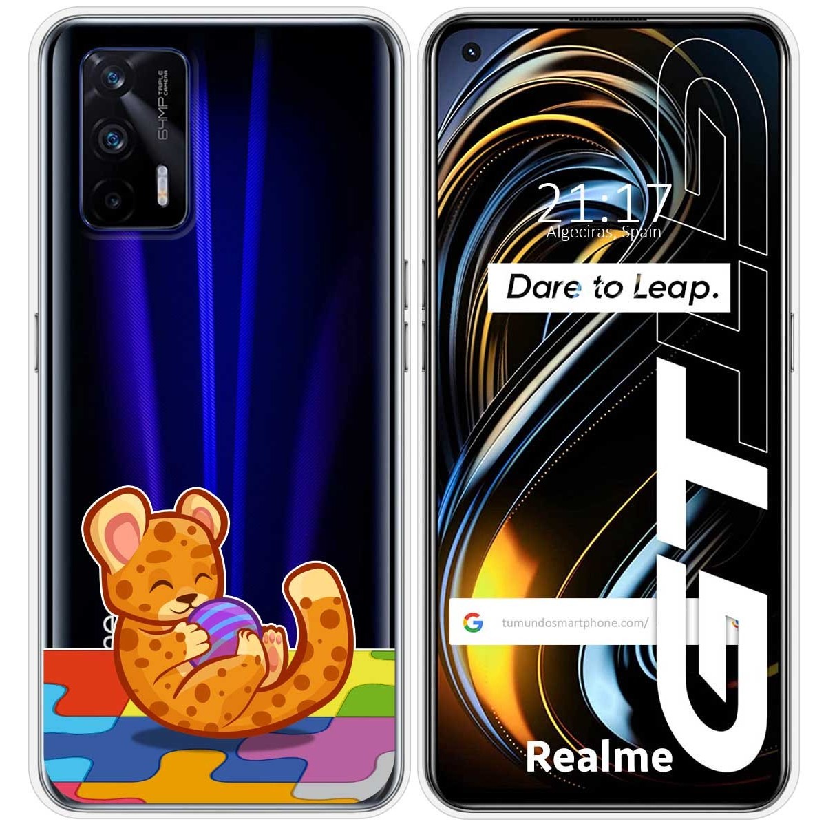Funda Silicona Transparente para Realme GT 5G diseño Leopardo Dibujos