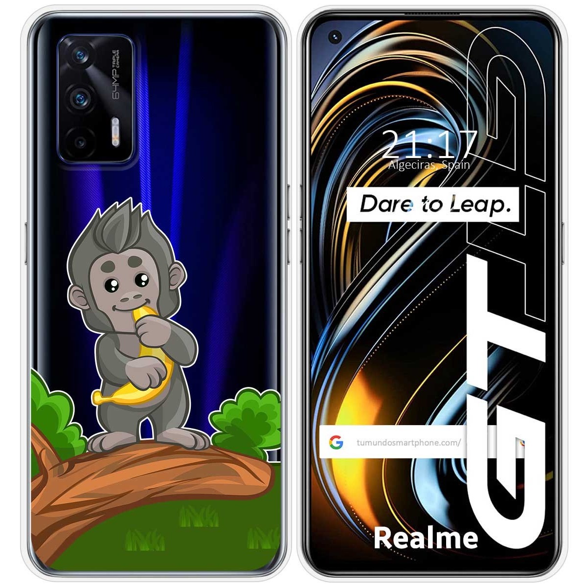 Funda Silicona Transparente para Realme GT 5G diseño Mono Dibujos