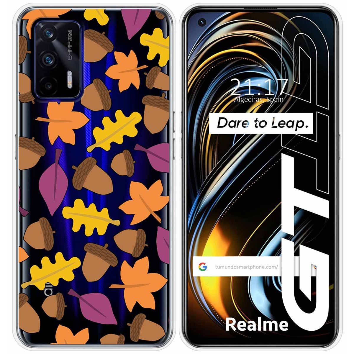 Funda Silicona Transparente para Realme GT 5G diseño Otoño Dibujos