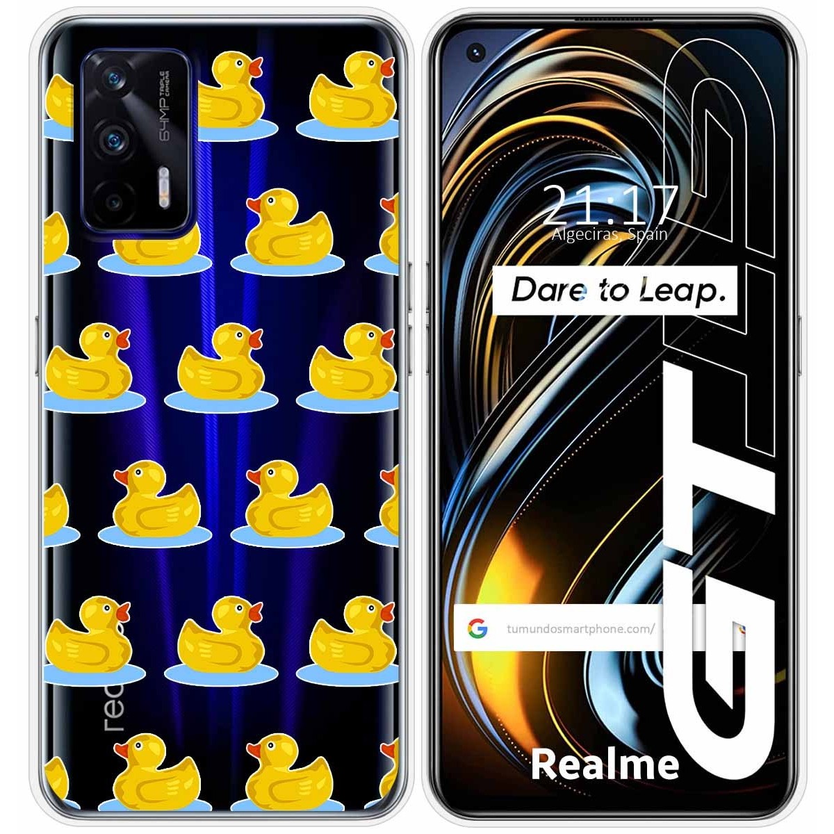 Funda Silicona Transparente para Realme GT 5G diseño Pato Dibujos