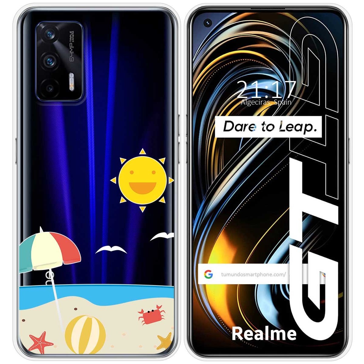 Funda Silicona Transparente para Realme GT 5G diseño Playa Dibujos