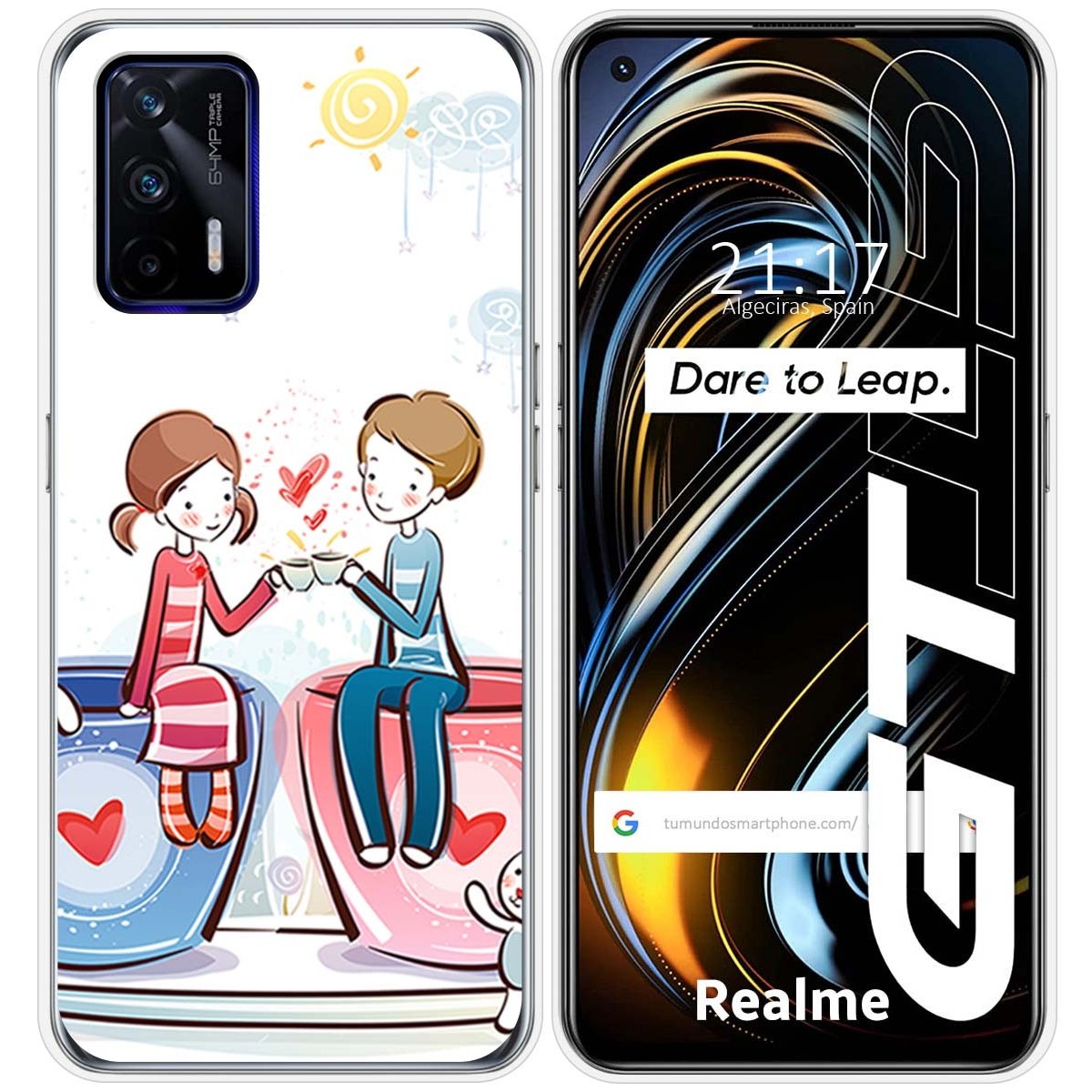 Funda Silicona para Realme GT 5G diseño Café Dibujos