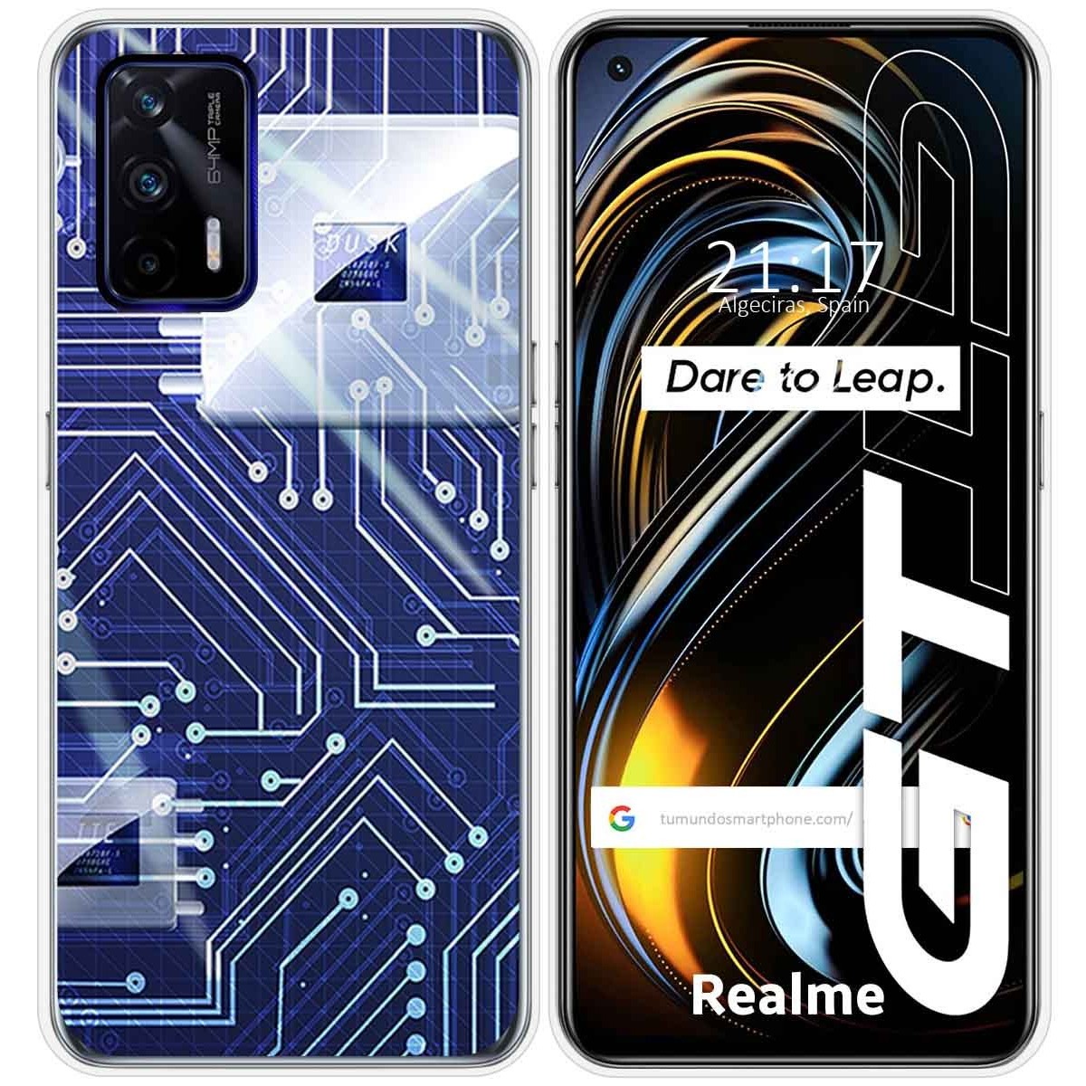 Funda Silicona para Realme GT 5G diseño Circuito Dibujos