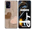 Funda Silicona para Realme GT 5G diseño Corazones Madera Dibujos