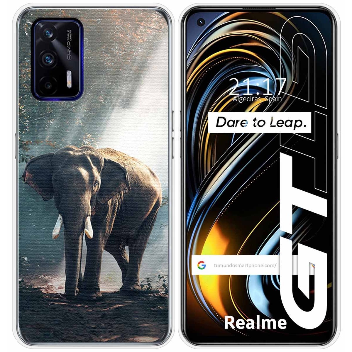 Funda Silicona para Realme GT 5G diseño Elefante Dibujos