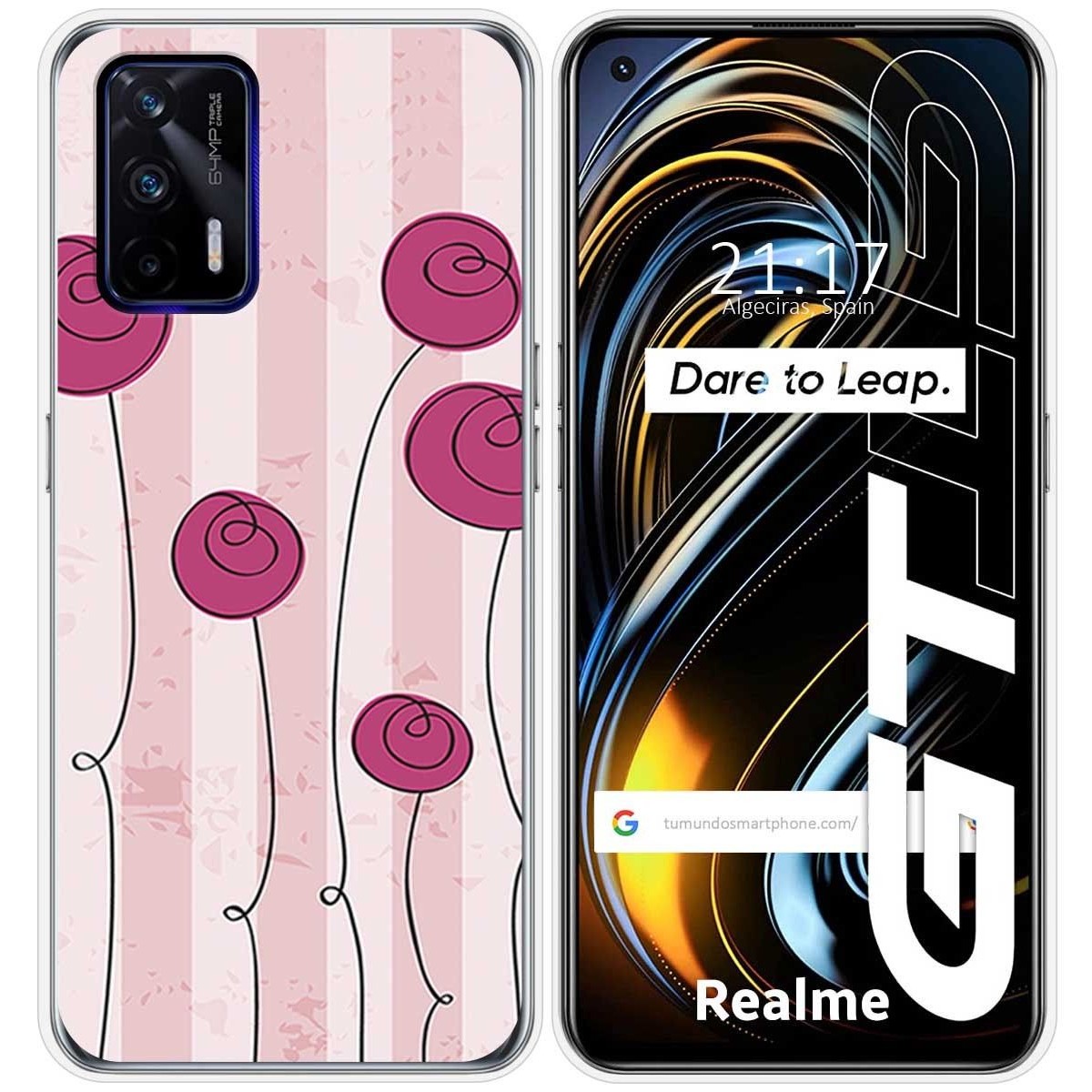 Funda Silicona para Realme GT 5G diseño Flores Vintage Dibujos