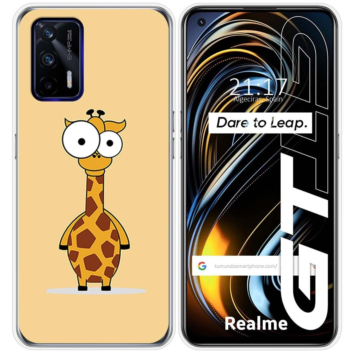 Funda Silicona para Realme GT 5G diseño Jirafa Dibujos