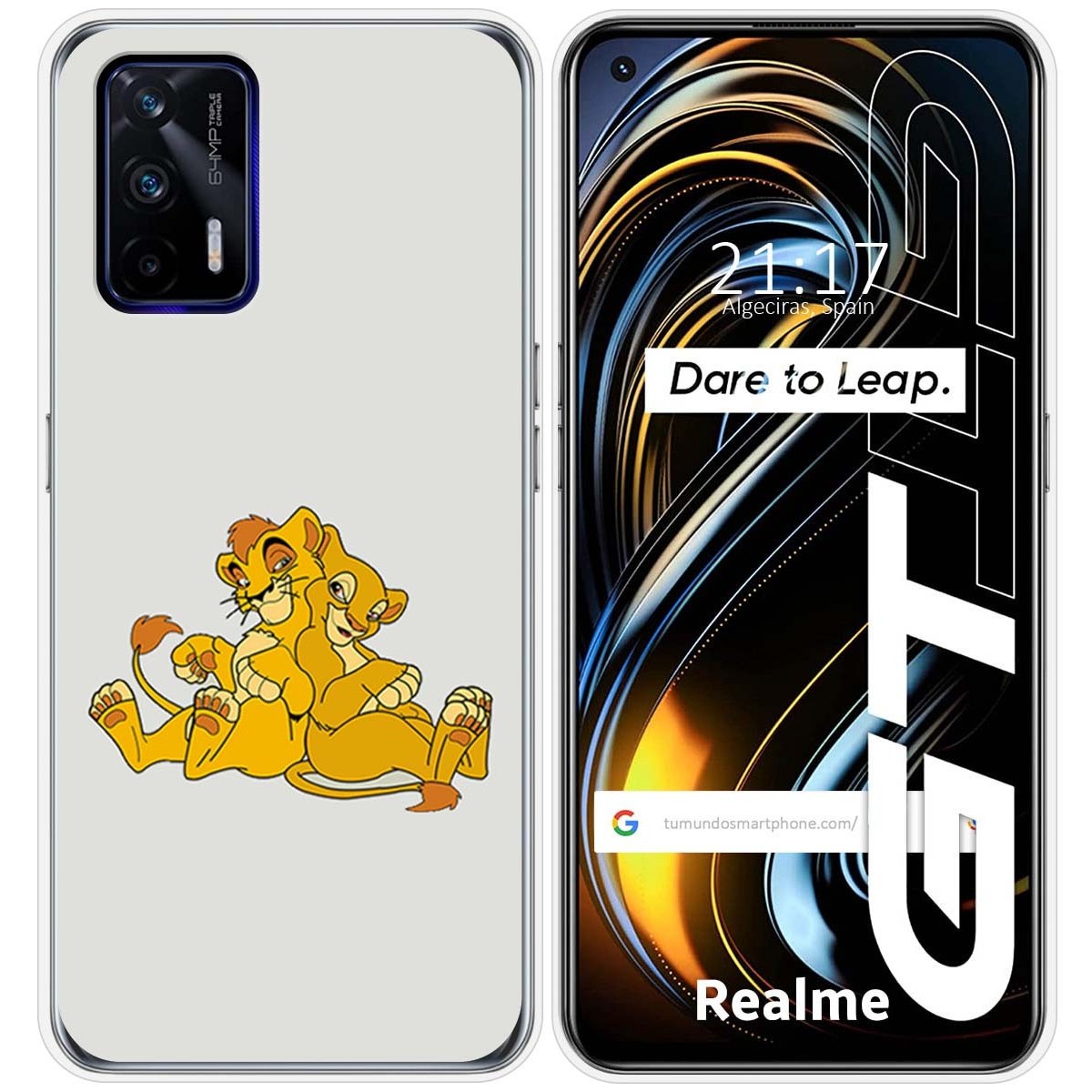 Funda Silicona para Realme GT 5G diseño Leones Dibujos
