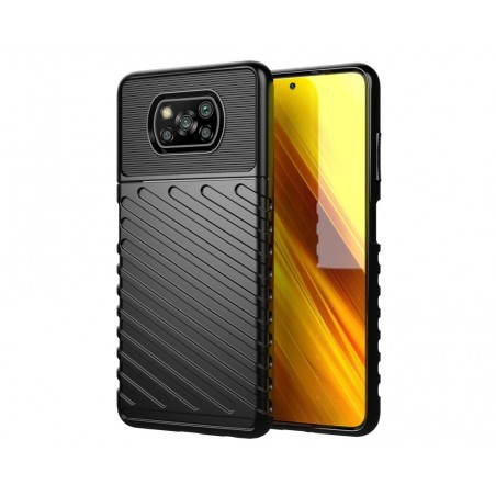 Funda Gel Flexible Thunder Armor Rugged para Xiaomi POCO X3 NFC / X3 Pro color Negra