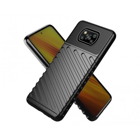 Funda Gel Flexible Thunder Armor Rugged para Xiaomi POCO X3 NFC / X3 Pro color Negra
