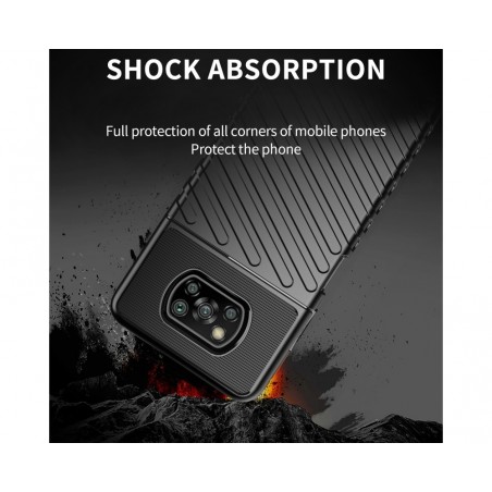 Funda Gel Flexible Thunder Armor Rugged para Xiaomi POCO X3 NFC / X3 Pro color Negra