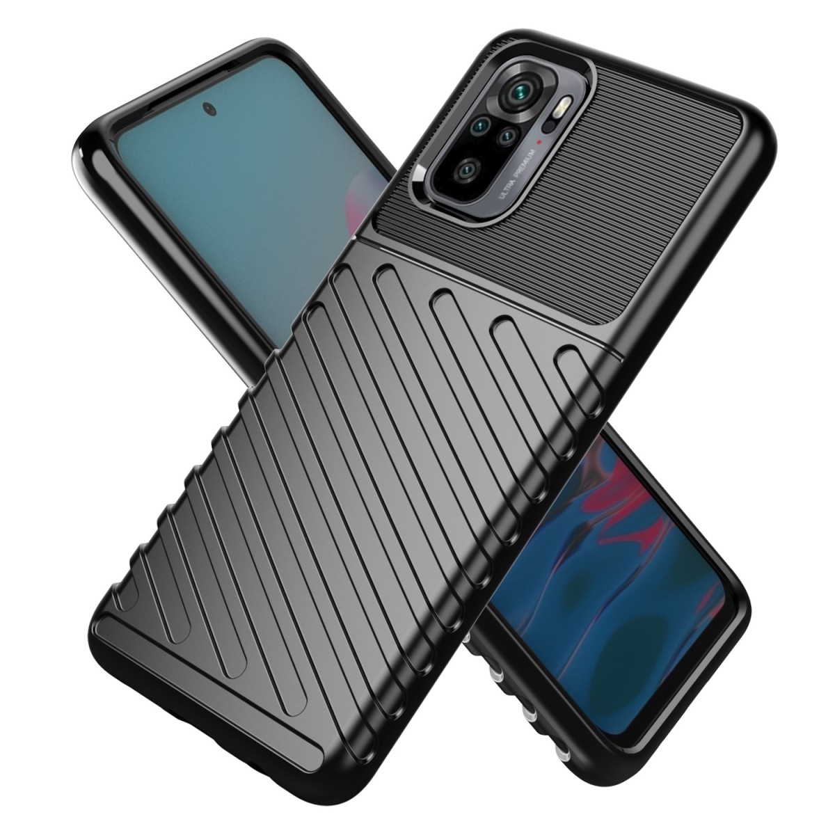 Funda Gel Flexible Thunder Armor Rugged para Xiaomi Redmi Note 10 / 10S color Negra