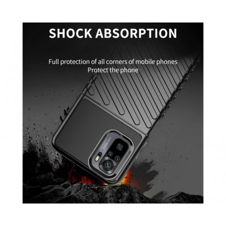 Funda Gel Flexible Thunder Armor Rugged para Xiaomi Redmi Note 10 / 10S color Negra