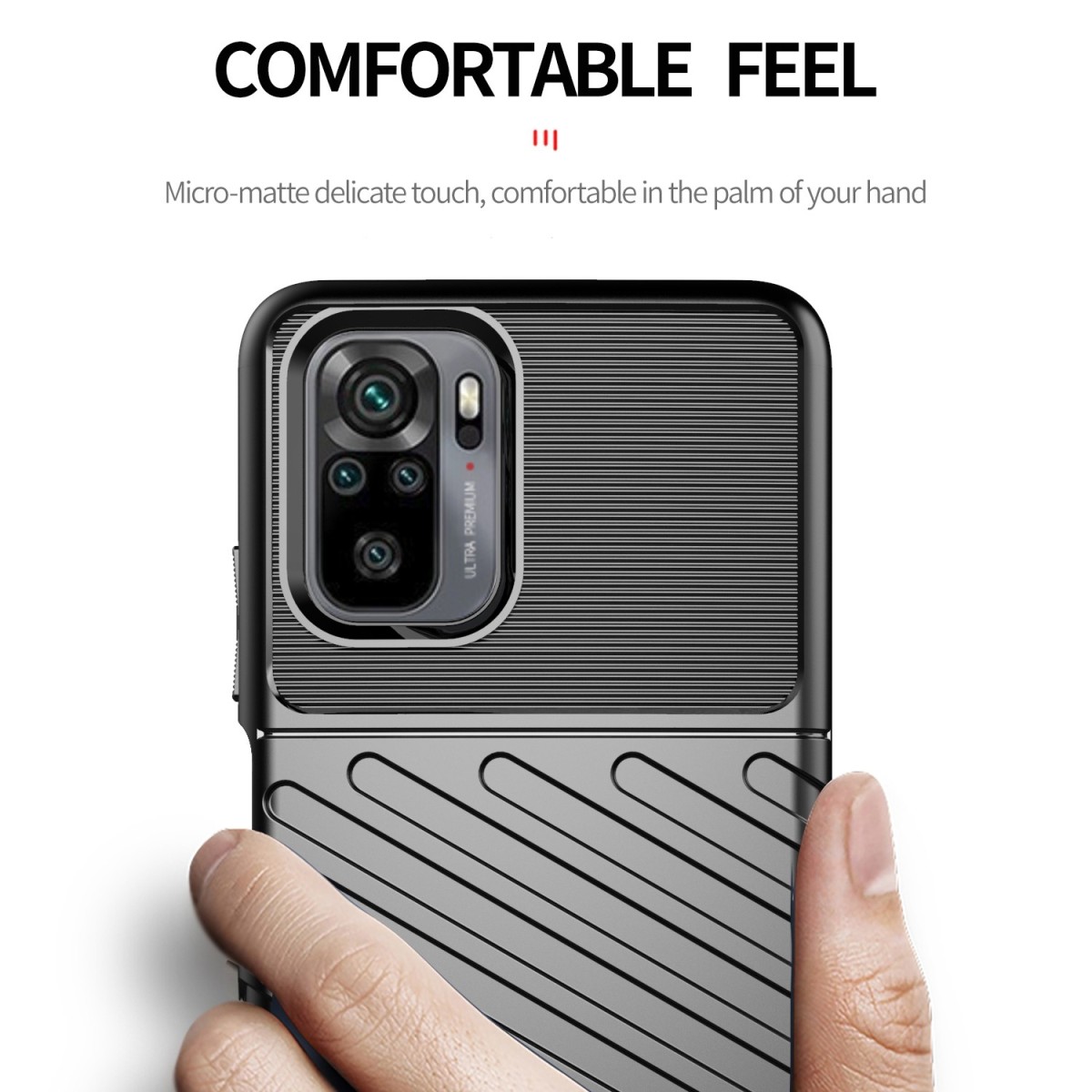 Funda Gel Flexible Thunder Armor Rugged para Xiaomi Redmi Note 10 / 10S color Negra