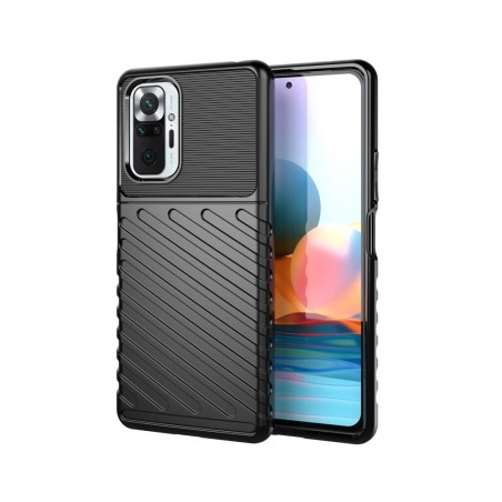 Funda Gel Flexible Thunder Armor Rugged para Xiaomi Redmi Note 10 Pro color Negra