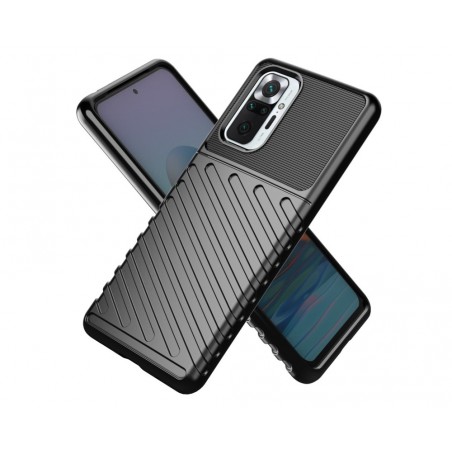 Funda Gel Flexible Thunder Armor Rugged para Xiaomi Redmi Note 10 Pro color Negra