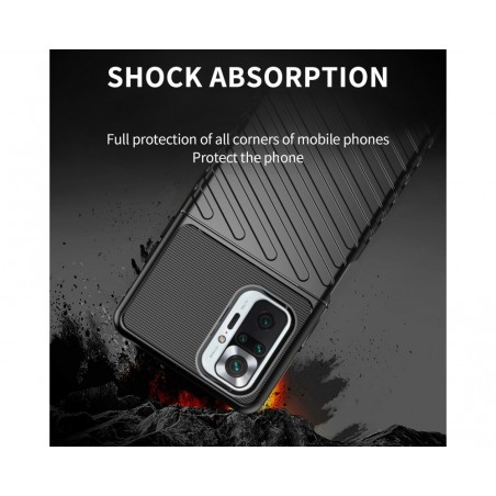 Funda Gel Flexible Thunder Armor Rugged para Xiaomi Redmi Note 10 Pro color Negra