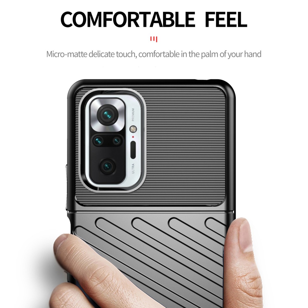 Funda Gel Flexible Thunder Armor Rugged para Xiaomi Redmi Note 10 Pro color Negra