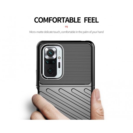 Funda Gel Flexible Thunder Armor Rugged para Xiaomi Redmi Note 10 Pro color Negra
